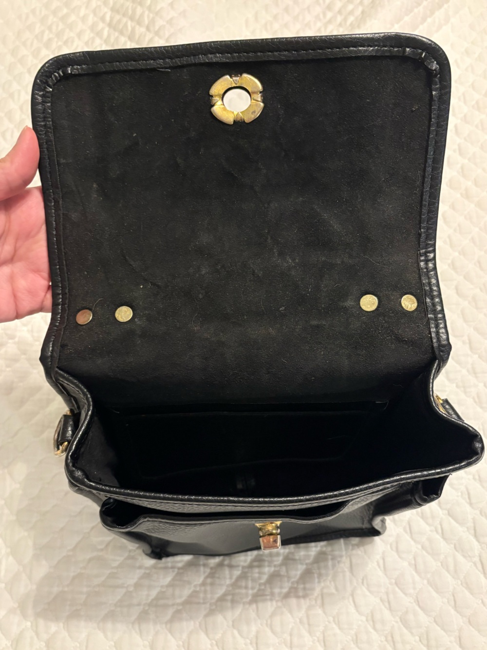 Vintage Coach Black Leather Top-Handle Handbag - Picture 5 of 5